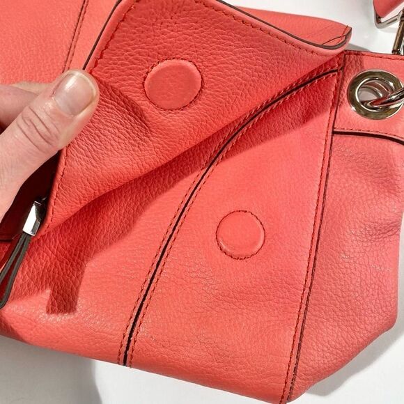 Milly coral leather statement zipper shoulder bag - Picture 14 of 16